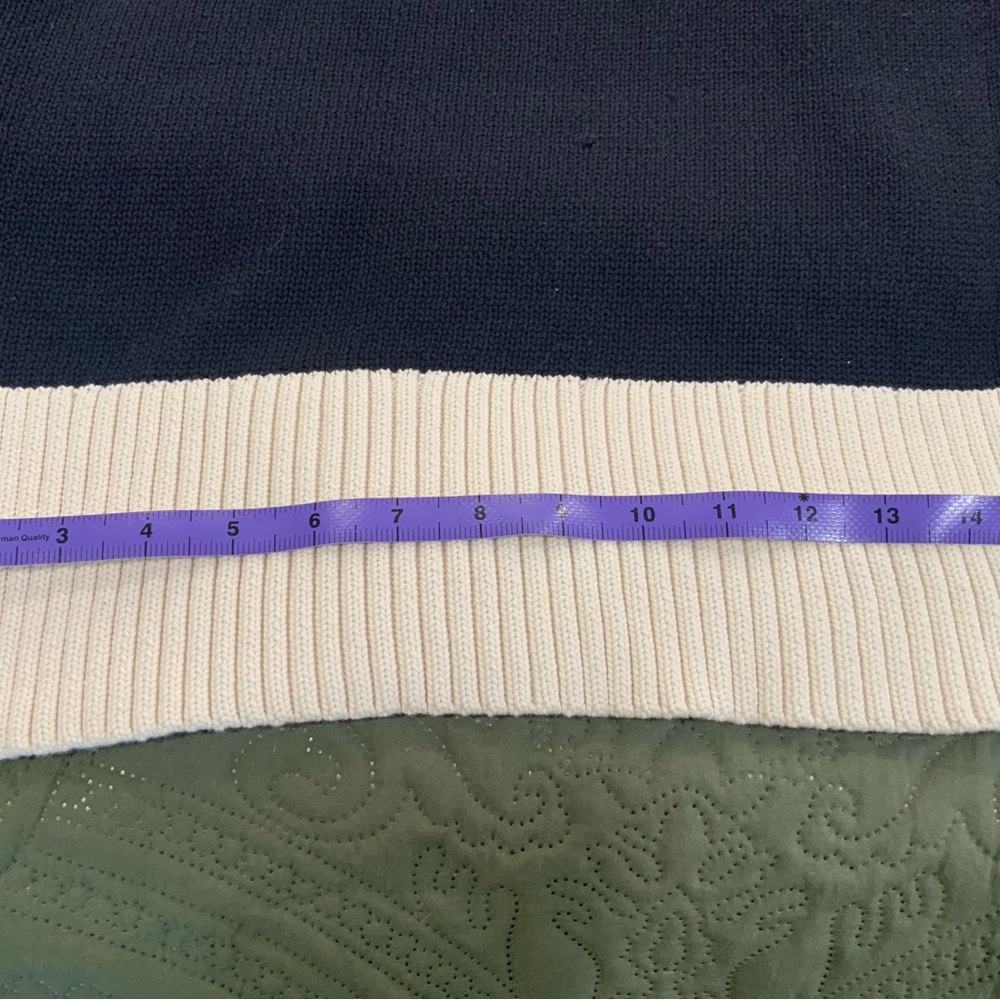 Ann Taylor Navy and Cream Cowl Neck Sweater - Picture 7 of 8